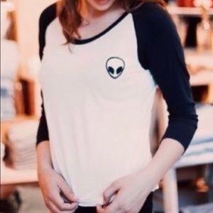 Brandy Melville alien baseball top